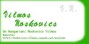 vilmos moskovics business card